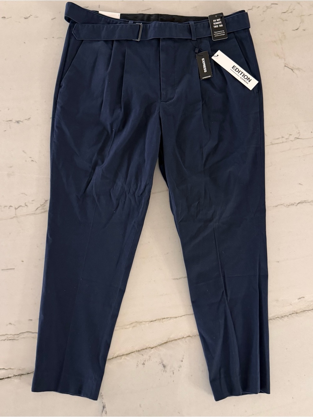 NEW Express Dress Pants With Belt 34x30 Blue $98 MSRP